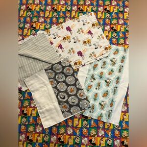 Flinstones hand stitched baby quilt burp cloths receiving blanket 4 piece set